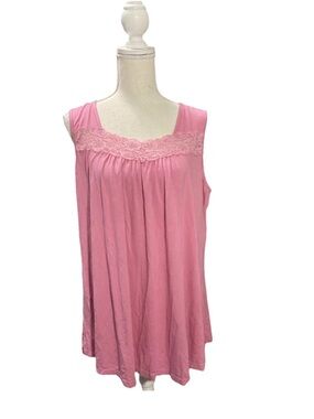 Youtalia Sleeveless Pink Lace Yolk Stretch Tank Top NWT Sz XXL
